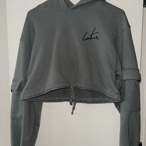 Couture cropped hoodie